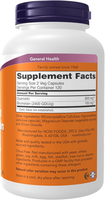 NOW Quercetin with Bromelain