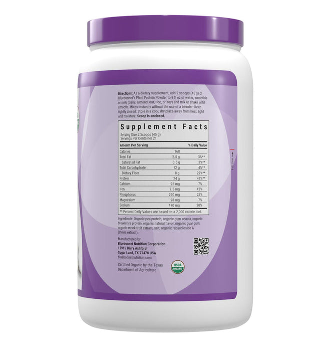 Bluebonnet Organic Plant Protein