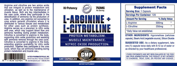 Hi-Tech L-Arginine + L-Citrulline