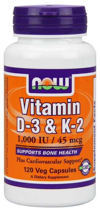 NOW Vitamin D3 & K2 1000iu/45mcg