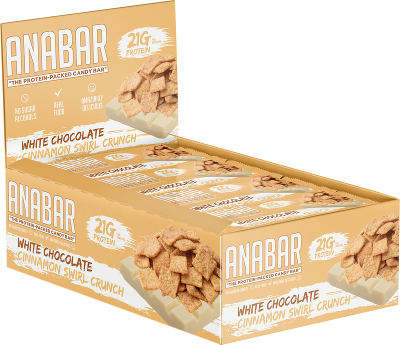Anabar Protein Bar  - Box of 12 - White Chocolate Cinnamon Swirl Crunch