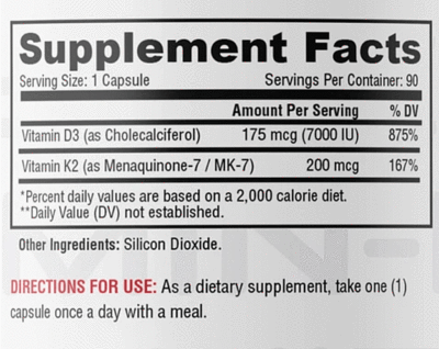 Metabolic Nutrition Vitamin-D3 + K2